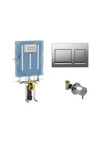 Resim Geberit Alpha 8 Cm Kombifix Gömme Rezervuar Seti Alpha35 Krom Panel Diğer 