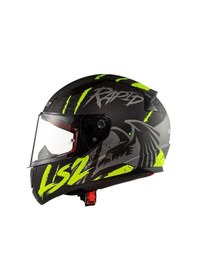 Resim Ls2 Rapıd Raven Mat Siyah - Gri - Neon Sarı Kask 