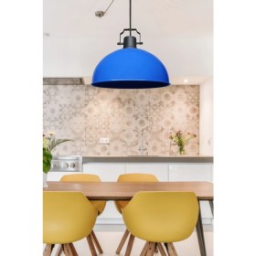 Resim Modern Mavi Metal Sarkıt Mutfak ve Ofis Tavan Aydınlatması 