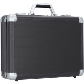 Resim 45 cm Laptop Bölmeli Evrak Çantası, Siyah, Alüminyum, Organizerli 