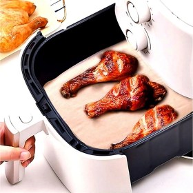 Resim MCM Group 100 Lü Deliksiz Düz Kare Air Fryer Pişirme Kağıdı Tek Kullanımlık Hava -Yağ Geçirmez Yapışmaz Kağıt 