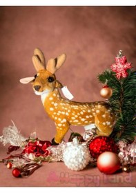 Resim Sevimli Ren Geyiği Peluş 35 Cm - Özel Gün Hediyesi Uyku Ve Oyun Arkadaşı Peluş Oyuncak SARI 