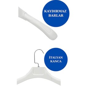 Resim Ceket Elbise Askısı Plastik Soft Beyaz Abs Gömlek Kıyafet Askısı 25 Adet Diğer 