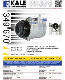 Resim KALE KLIMA KOMPRESORU W202 93>00 S202 96>01 C208 97>02 W210 95>00 VITO 638 97>03 SPRINTER 95>00 - 34 