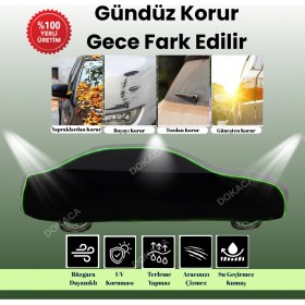 Resim Dokaca Neo Siyah_gri_siyah Neon Fitilli Honda Legend 2009 - 2012 Uyumlu Koruma Örtüsü Araba Brandası 