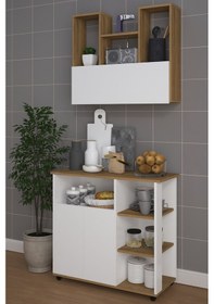 Resim Angela Çok Amaçlı Mutfak Mikrodalga Fırın Kahve Kiler Dolabı 