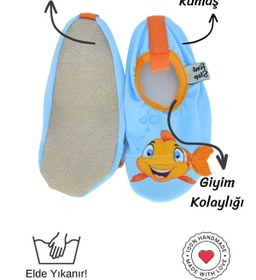 Resim First Step 3 Boyutlu Turuncu Balık Erkek Çocuk Kaydırmaz Taban Havuz Ve Deniz Patiği-f-9010 