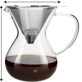 Resim Aesco , Cam Kahve Demleme Çelik Süzgeçli 850 Ml, Tek Ebat, Çok Renkli 