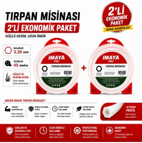 Resim İmaya Pro Tırpan Misinası 3.30MM 45MT 6 Köşe| 2'li Ekonomik Paket 