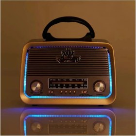 Resim Eskitme Nostalji Tasarımlı Bluetooth Radyo, Fm, Sd Kart, Aux, Kahverengi 