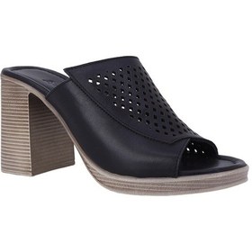 Resim Albishoes Albini 26y1101026 Hakiki Deri Topuklu Kadın Terlik Siyah 