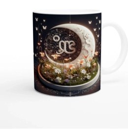 Resim Başak Burcu Baskılı Kahve Kupası - Ay Işığında Zodyak Bahçesi Vs4 