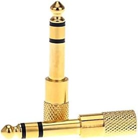 Resim Henniu Çift Ses Jak Adaptörü Dönüştürücü Stereo Priz Elektrik Gitar Mikrofon Kulaklık 6.35mm Erkek 3.5mm Kadın 