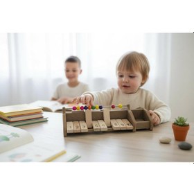 Resim Ahşap Montessori Toplama & Çıkarma Eğitici Abaküs Seti 1 Den 10 A Matematik Öğrenme Oyuncağı 