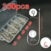 Resim 300 adet Karbon Çelik Aberdeen Kancaları Seti, Yüksek Mukavemetli Korozyona Dayanıklı Uzun Saplı Balıkçılık Kanca 1/2/4/6/8 Boyutları için Tuzlu Su/Tatlısu Alabalığı Levrek Kutup Balığı Canlı Yem Kutulu Takım, Noel için En İyi, Şükran Günü için Mükemmel 