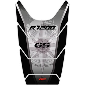 Resim GP Kompozit BMW R 1200 GS 2008-2012 Uyumlu Tank Pad Siyah-Gri 