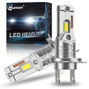 Resim 2X H7 LED Ampul, 1:1 Mini Lamba, 100W, 20000LM, 6500K, Yüksek Güç, Otomotiv Ön Sis Işığı için, 12V, Alüminyum Malzeme, NLPEARL Markası, Motorlu Araçlar için Evrensel Uygulama, Pilsiz 