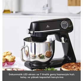 Resim Karaca 7 Litre Paslanmaz Çelik Kulplu Hazne Dijital Kontrol Premıum Döküm Gövde 1800W Kıyma-Sucuk Makinesi & Mutfak Şefi 