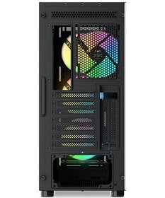 Resim Sama S40bk Black, H700bk 700w, 80 Plus, Tempered Glass Panel, Mesh Ön Panel, Type-c, 4x120mm Argb Fan, Atx, Gamıng Kasa 