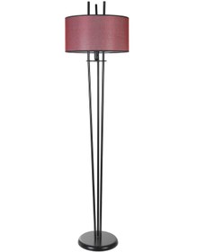 Resim Lumexx BELEN SİYAH LAMBADER SİLİNDİR HASIR BORDO ABAJURLU 