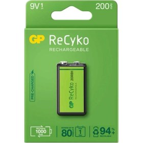 Resim Aslanoğlu Store Gp Recyko 9V 200MAH Şarj Edilebilir Pil 