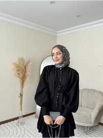 Resim Hasenna Ptkm002 Büzgülü Fırfırlı Takım Siyah 