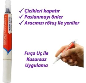 Resim Lidyahan Store Oto Rötuş Kalemi 5 ml Kaporta Tampon Çizik Giderici Fırça Metalik Beyaz Renk Boya Kalemi 