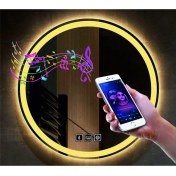 Resim Dnr-MirrorDnr-Mirror 70 cm Bluetoothlu Buğu Yapmayan Dokunmatik Tuşlu Kumlamalı Günışığı Ledli Yuvarlak Banyo Aynası 