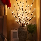 Resim 20 LED'li Kiraz Çiçeği Söğüt Dalı Işıkları Dekorasyon İçin, Yüksek Ayaklı Vazolar, Dolgu Malzemeleri İçin Mükemmeldir ve Anneler Günü, Noel, Düğünler, Partiler, Çelenkler ve Ev Dekorasyonu İçin Uygundur. 