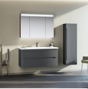 Resim Orka Varna 100 Cm Mdf Mat Antrasit Banyo Dolabı Takımı Boy Dolabı Çok Renkli 