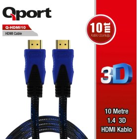 Resim Qport HDMI to HDMI 10 M Altın Uçlu Kablo (Q-HDMI10) 
