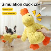 Resim Etkileşimli Squeaky Duck Köpek Oyuncağı, Dayanıklı Polyester Çiğneme Oyuncağı, Anksiyete Rahatlatıcı Evcil Hayvan Oyuncağı, Pilsiz, Gerçekçi Ördek Çığlığı Sesli Stres ve Boşluk Rahatlaması için 