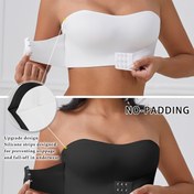 Resim 2 Adet Kadınlar İçin Şık Askısız Push-Up Bandeau Sütyen - Ön Kapatmalı, Dolgusuz, Düşük Destekli, Düz Renk, Tel Yok, Sadece Elde Yıkanabilir Günlük ve Resmi Kullanım 