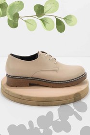 Resim Bambi Bej Kadin Oxford Ayakkabi K01671055509 