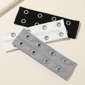 Resim Koşu, Spor Salonu ve Antrenmanlar için Ayarlanabilir Çıtçıtlı Kapatma ile 1 Adet Kadın Yumuşak Nefes Alabilen Kumaş Spor Bandı - Minimalist Tasarım - Siyah/Beyaz/Gri 