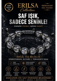 Resim Sertifikalı Hidrotermal Kuvars Terahertz Doğal Taş Bileklik 8 Mm Çok Renkli 