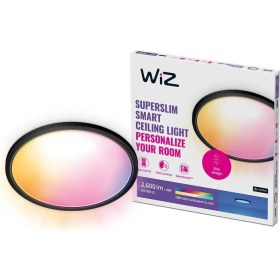 Resim Wiz Superslim 22W Siyah Sıva Üstü Rgb Akıllı LED Yuvarlak Panel Tavan Armatürü 42 cm Çapında 2600 Lumen 
