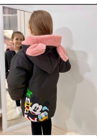 Resim Modagard Kız Çocuk Yağmur Rüzgar Soğuk Geçirmez İçi Peluş Mont Siyah 