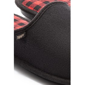 Resim Twigy Ekose Erkek Ev Terliği Siyah Kırmızı-2 41/46 