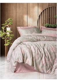 Resim Cotton Box Betula Saten Çift Kişilik Nevresim Takımı Pudra Pudra 