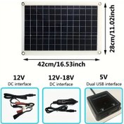 Resim Challenger 20w Güneş Paneli 420x280mm Mobil Cihaz Şarj Dc Ve Usb Portlu Yüksek Verimlilik 