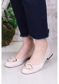 Resim Fort 2343304 Merry Saten Toka Detaylı Alçak Topuk Kadın Ayakkabı Ten 