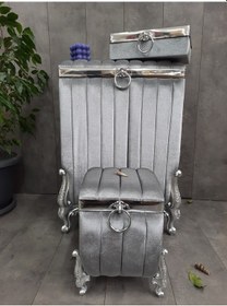 Resim Luna Gri 3'lü Kirli Çamaşır Sepeti Havluluk Ve Deterjanlık Takımı Diğer 