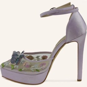 Resim MARCATELLI Lila Saten Belle Platform Topuklu Ayakkabı 