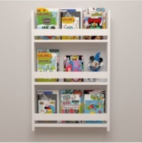 Resim ÇEVİK SUNAR Beyaz Montessori Çocuk Odası Eğitici Kitaplık Rafı 