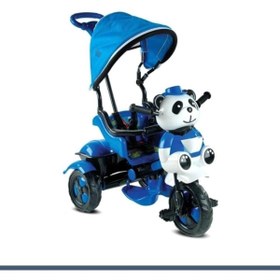 Resim BabyHope Mavi Renk Little Panda 3 Teker Itmeli Bisiklet 