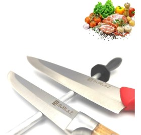 Resim SürLaz Sürmene Mutfak Bıçak Seti 3 Parça Şef Bıçağı Salata Bıçağı 