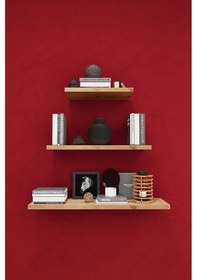 Resim Asra Trend Modern 3'lü Uçan Raf Çok Amaçlı Duvar Rafı Organizer %100 Mdf Kitaplık Mutfak Banyo Rafı Drf05 Safir Meşe 