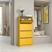Resim Adore Flat Duo 4 Katlı Geniş Ayakkabılık Dolabı - Sarı 