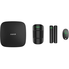 Resim Ajax Starter Hub Kit Cam Kablosuz Alarm Seti Keypad Yok Siyah 